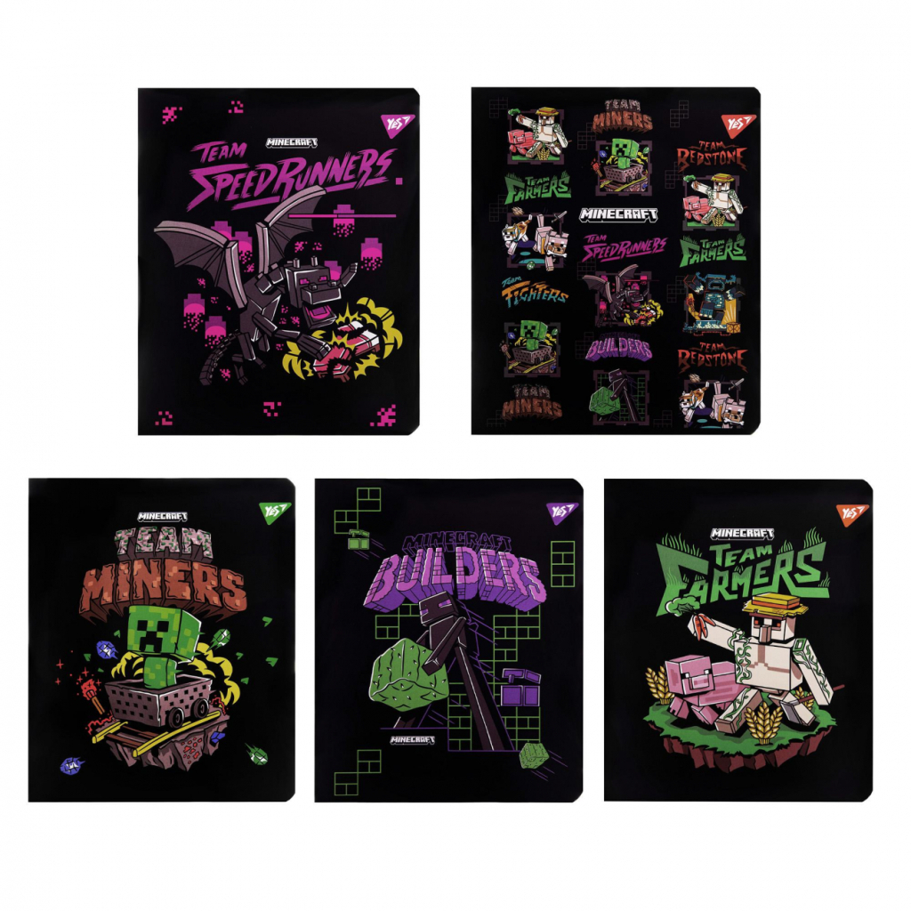 Зошит Yes Minecraft. Team 12 аркушів клітинка (767496) Зошит Yes Minecraft. Team 12 аркушів клітинка (767496)