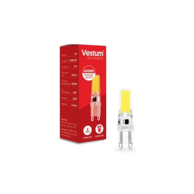 Лампочка Vestum LED COB G9 5W 3000K 220V (1-VS-8301) - фото 1