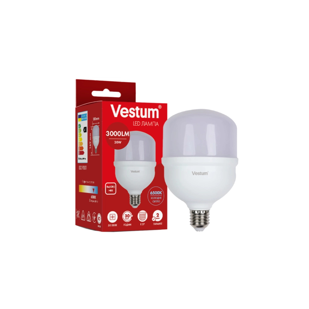 Лампочка Vestum LED T100 30W 6500K 220V E27 (1-VS-1608) - фото 1