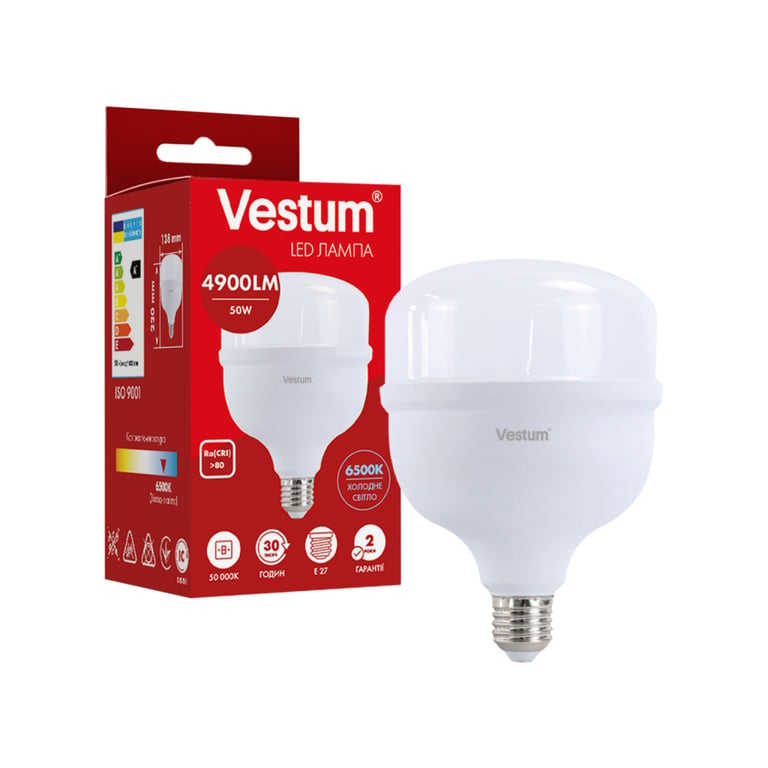 Лампочка Vestum LED T140 50W 6500K 220V E27 (1-VS-1610) - фото 2