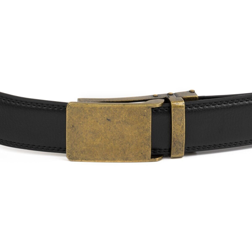 Ремінь Vintage Чоловічий з латунною прямокутною пряжкою Чорний (20332) - фото 3 Ремінь Vintage Чоловічий з латунною прямокутною пряжкою Чорний (20332) - фото 3