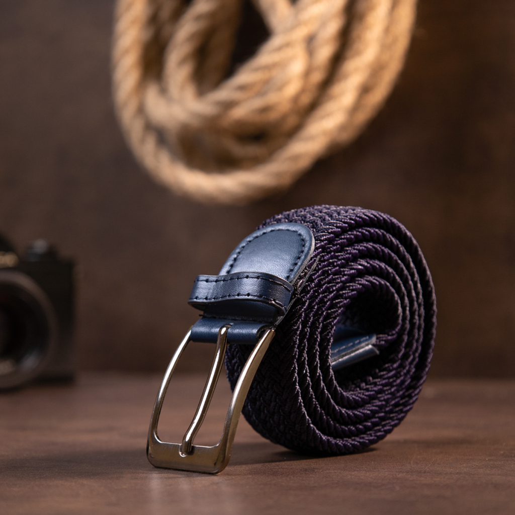 Ремінь Vintage Текстильний чоловічий Темно-синій (20526) - фото 7 Ремінь Vintage Текстильний чоловічий Темно-синій (20526) - фото 7