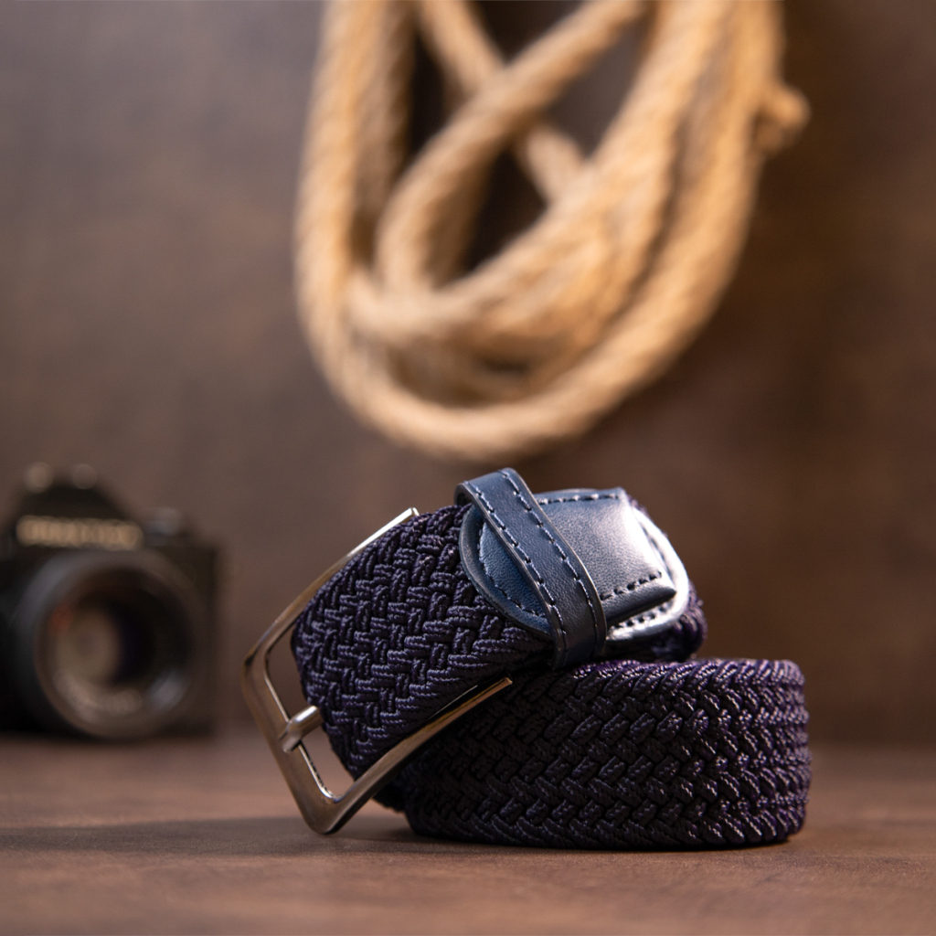 Ремінь Vintage Текстильний чоловічий Темно-синій (20526) - фото 8 Ремінь Vintage Текстильний чоловічий Темно-синій (20526) - фото 8