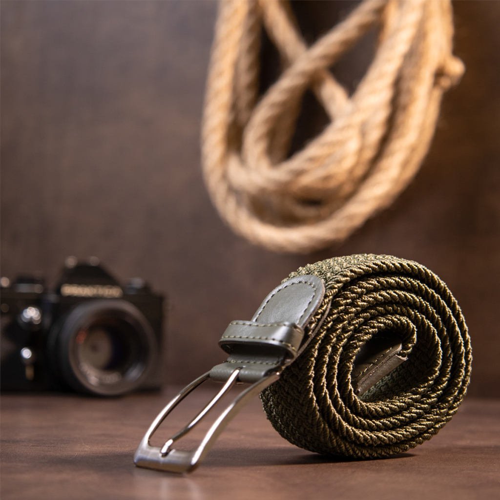 Ремінь Vintage Текстильний чоловічий Оливковий (20527) - фото 7 Ремінь Vintage Текстильний чоловічий Оливковий (20527) - фото 7