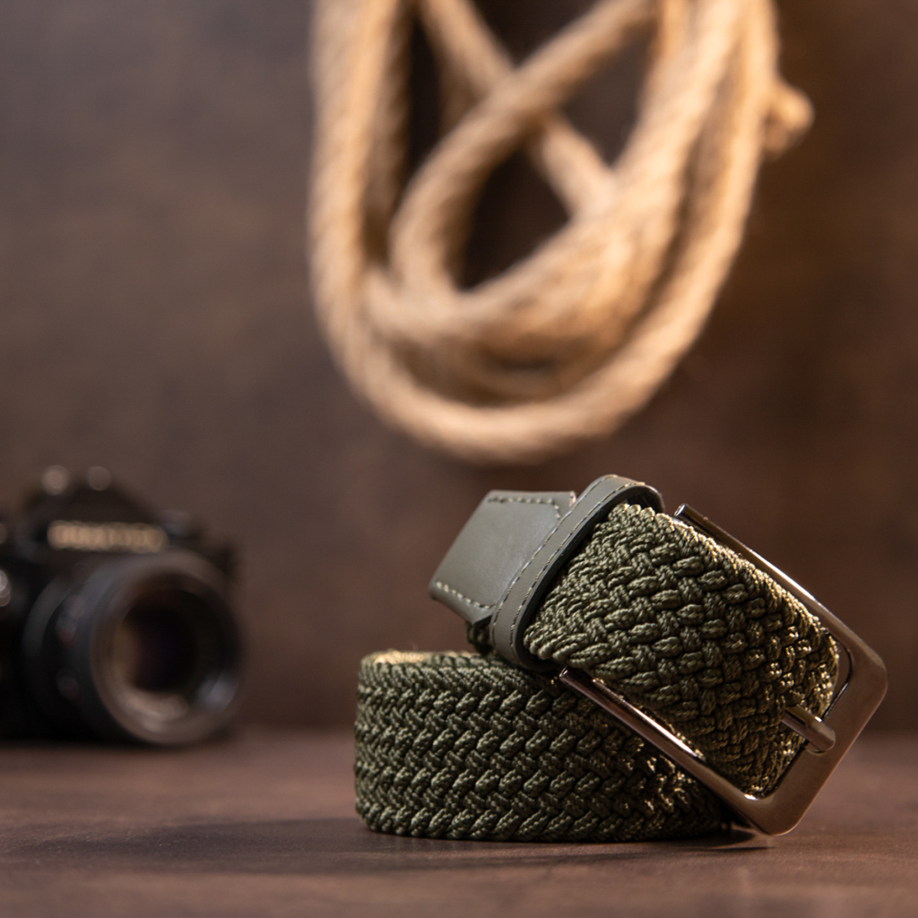 Ремінь Vintage Текстильний чоловічий Оливковий (20527) - фото 8 Ремінь Vintage Текстильний чоловічий Оливковий (20527) - фото 8