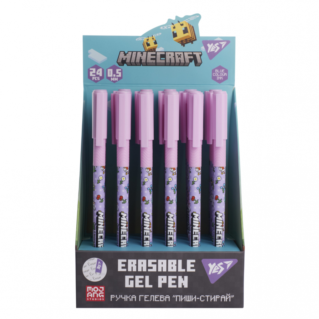 Ручка гелева Yes пиши-стирай Minecraft.Spring 0,5 мм, синя (420468) - фото 3 Ручка гелева Yes пиши-стирай Minecraft.Spring 0,5 мм, синя (420468) - фото 3