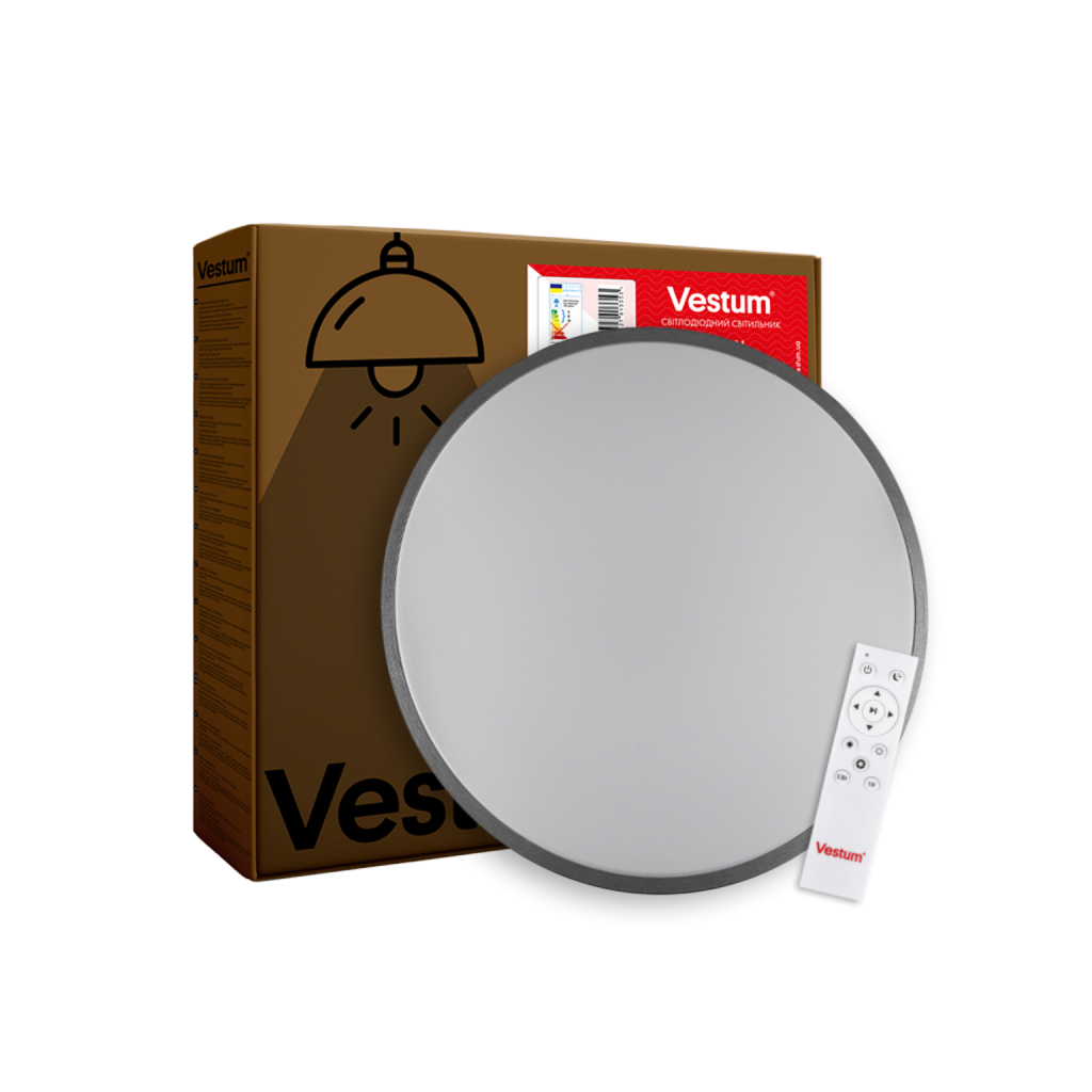 Світильник Vestum RING матовий 30W 395*60мм 4000К срібний (VS-90070) Світильник Vestum RING матовий 30W 395*60мм 4000К срібний (VS-90070)