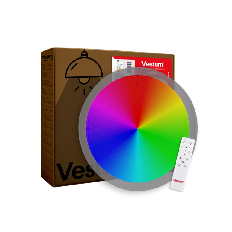 Світильник Vestum SATURN зоряне небо 60W 425*60мм 3000К-6500К RGB з ДК (VS-91071) - фото 2