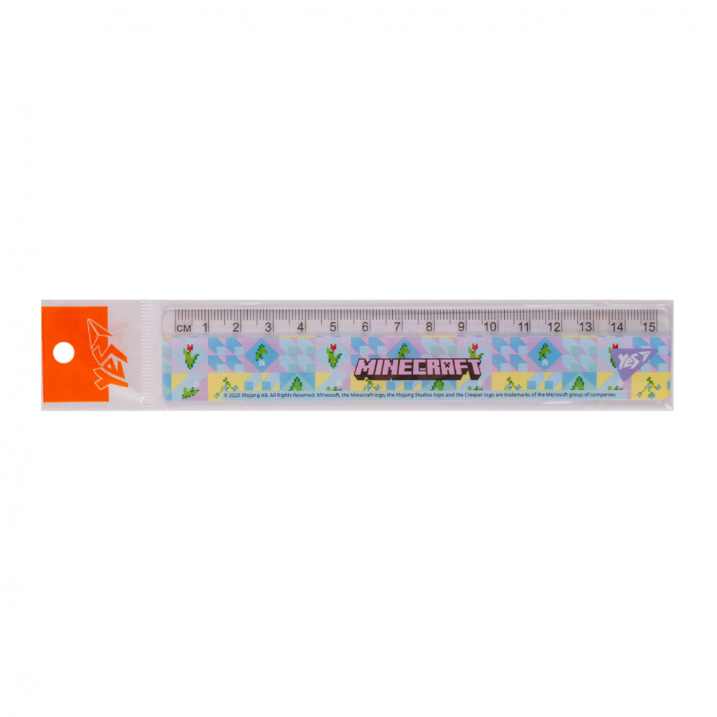 Лінійка Yes Minecraft Spring блакитна 15 см (370681)