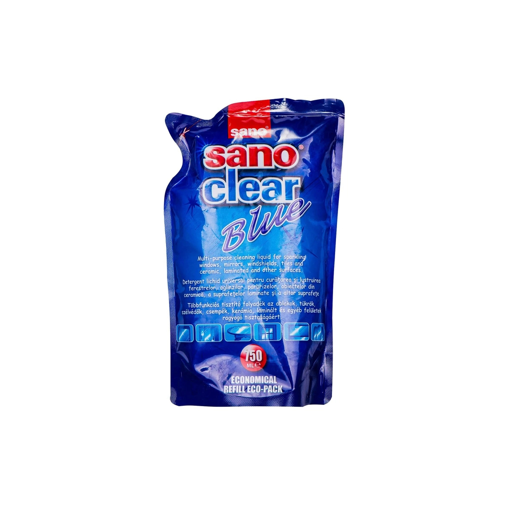 Засіб для миття скла Sano Clear Blue Запасний блок 750 мл (7290012117275) - фото 1