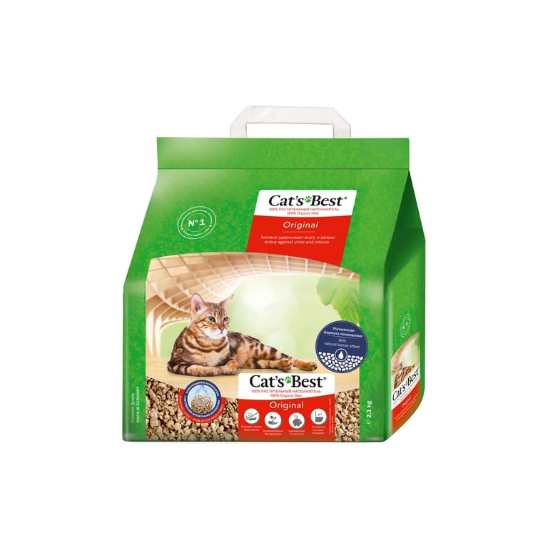 Наповнювач для туалету Cats Best Original Деревний грудкувальний 2.1 кг (5 л) (4002973302347) - фото 2