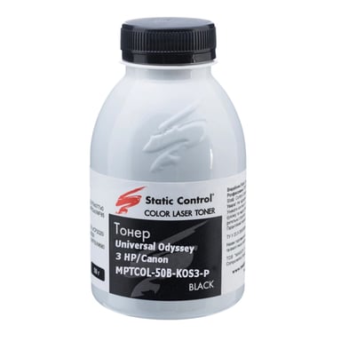 Тонер HP/Canon MPTCOL OS3 50г black (фасовка) Static Control (MPTCOL-50B-KOS3-P) - фото 1