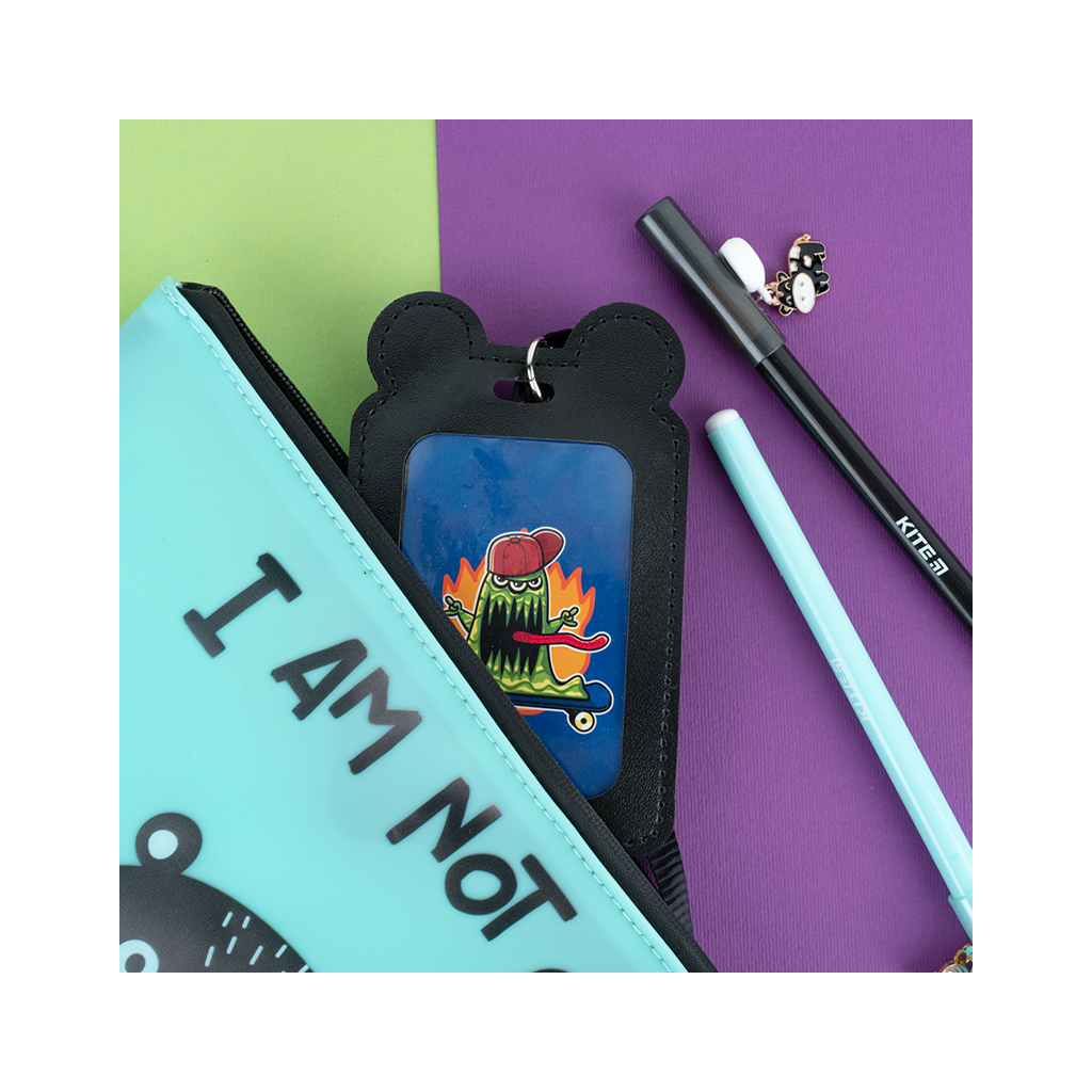 Бейдж Kite вертикальний на шнурку, чорний (K24-296-3) - фото 6 Бейдж Kite вертикальний на шнурку, чорний (K24-296-3) - фото 6