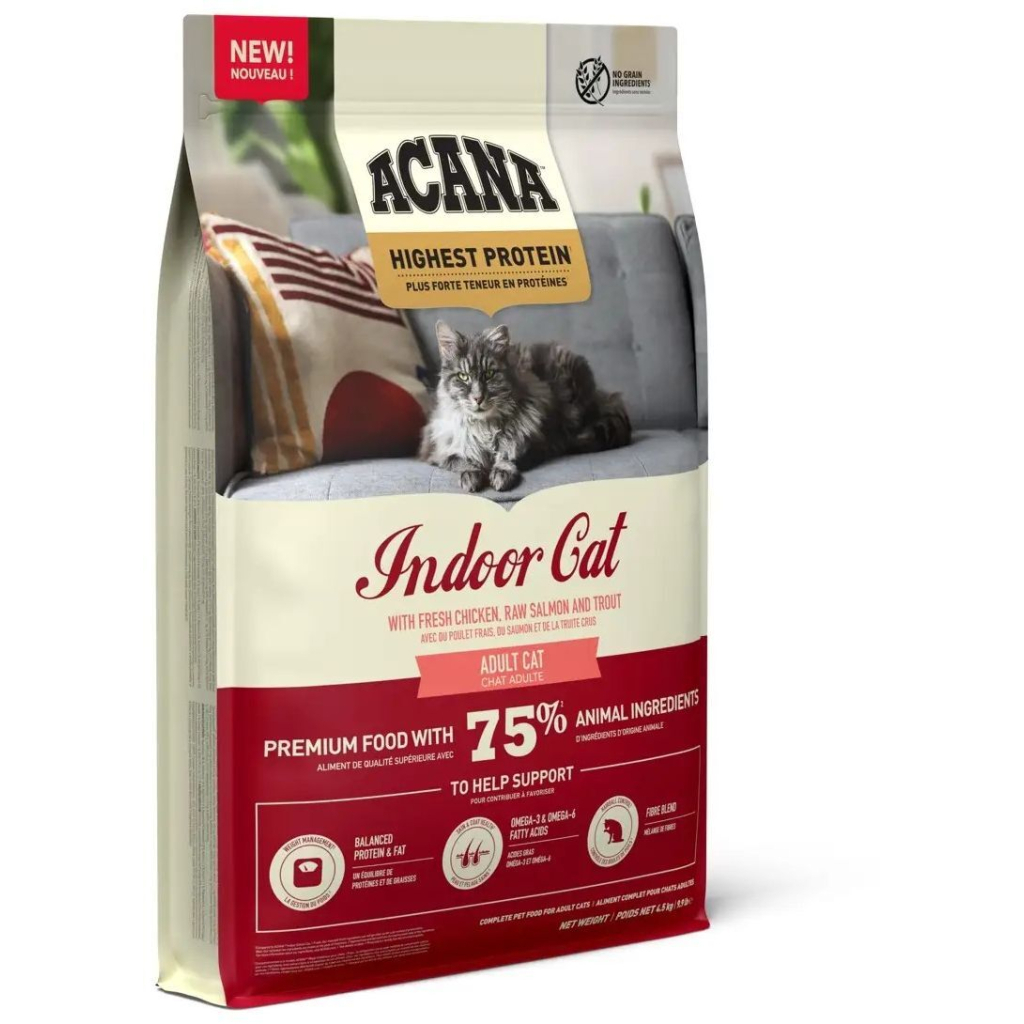Сухий корм для кішок ACANA Highest Protein Indoor 4.5 кг (0064992723989) - фото 2 Сухий корм для кішок ACANA Highest Protein Indoor 4.5 кг (0064992723989) - фото 2