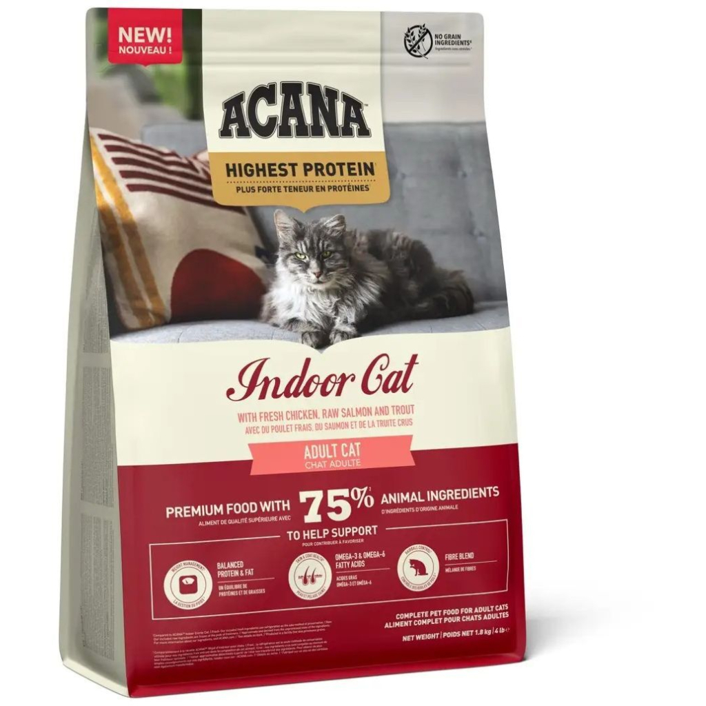 Сухий корм для кішок ACANA Highest Protein Indoor 1.8 кг (0064992723972) - фото 2 Сухий корм для кішок ACANA Highest Protein Indoor 1.8 кг (0064992723972) - фото 2