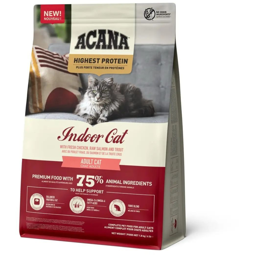 Сухий корм для кішок ACANA Highest Protein Indoor 1.8 кг (0064992723972) - фото 3 Сухий корм для кішок ACANA Highest Protein Indoor 1.8 кг (0064992723972) - фото 3