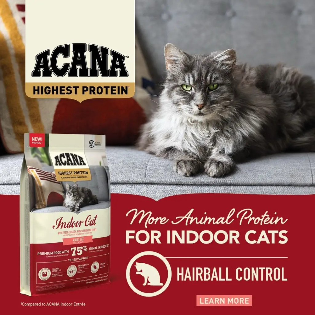 Сухий корм для кішок ACANA Highest Protein Indoor 1.8 кг (0064992723972) - фото 5 Сухий корм для кішок ACANA Highest Protein Indoor 1.8 кг (0064992723972) - фото 5