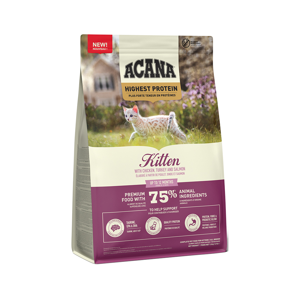 Сухий корм для кішок ACANA Highest Protein Kitten Recipe 1.8 кг (0064992723255) - фото 2 Сухий корм для кішок ACANA Highest Protein Kitten Recipe 1.8 кг (0064992723255) - фото 2
