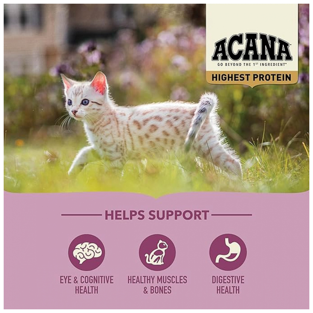 Сухий корм для кішок ACANA Highest Protein Kitten Recipe 1.8 кг (0064992723255) - фото 6 Сухий корм для кішок ACANA Highest Protein Kitten Recipe 1.8 кг (0064992723255) - фото 6