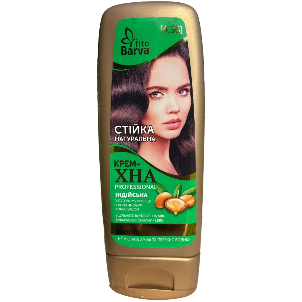 Хна Fito Barva Professional Індійська крем-хна в готовому вигляді 4.36 - Мокко 140 мл (4820098542321) - фото 1