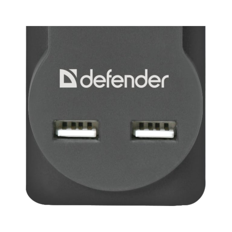 Мережевий фільтр живлення Defender DFS 751, 1.8m, 5роз., 2xUSB (99751) - фото 3