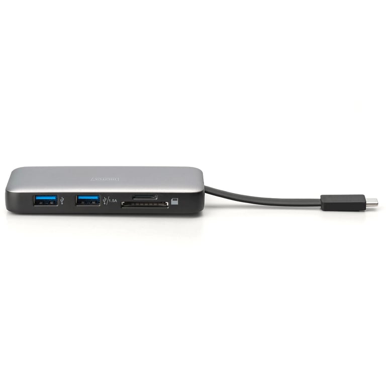 Порт-реплікатор Digitus USB-C > HDMI/2xUSB-A/USB-C/SD/MicroSD/RJ54, Travel (DA-70916) - фото 4