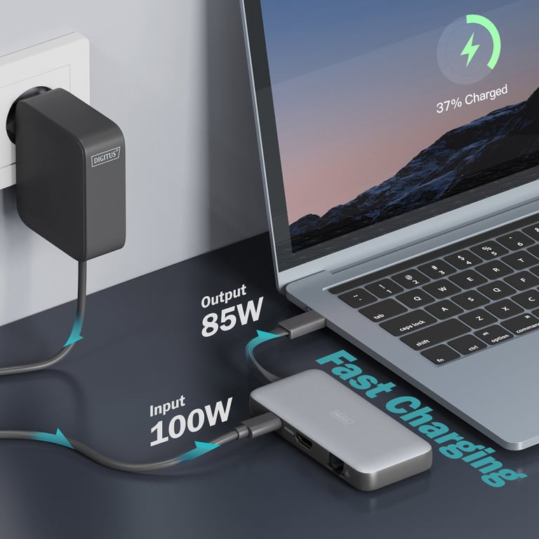 Порт-реплікатор Digitus USB-C > HDMI/2xUSB-A/USB-C/SD/MicroSD/RJ54, Travel (DA-70916) - фото 9