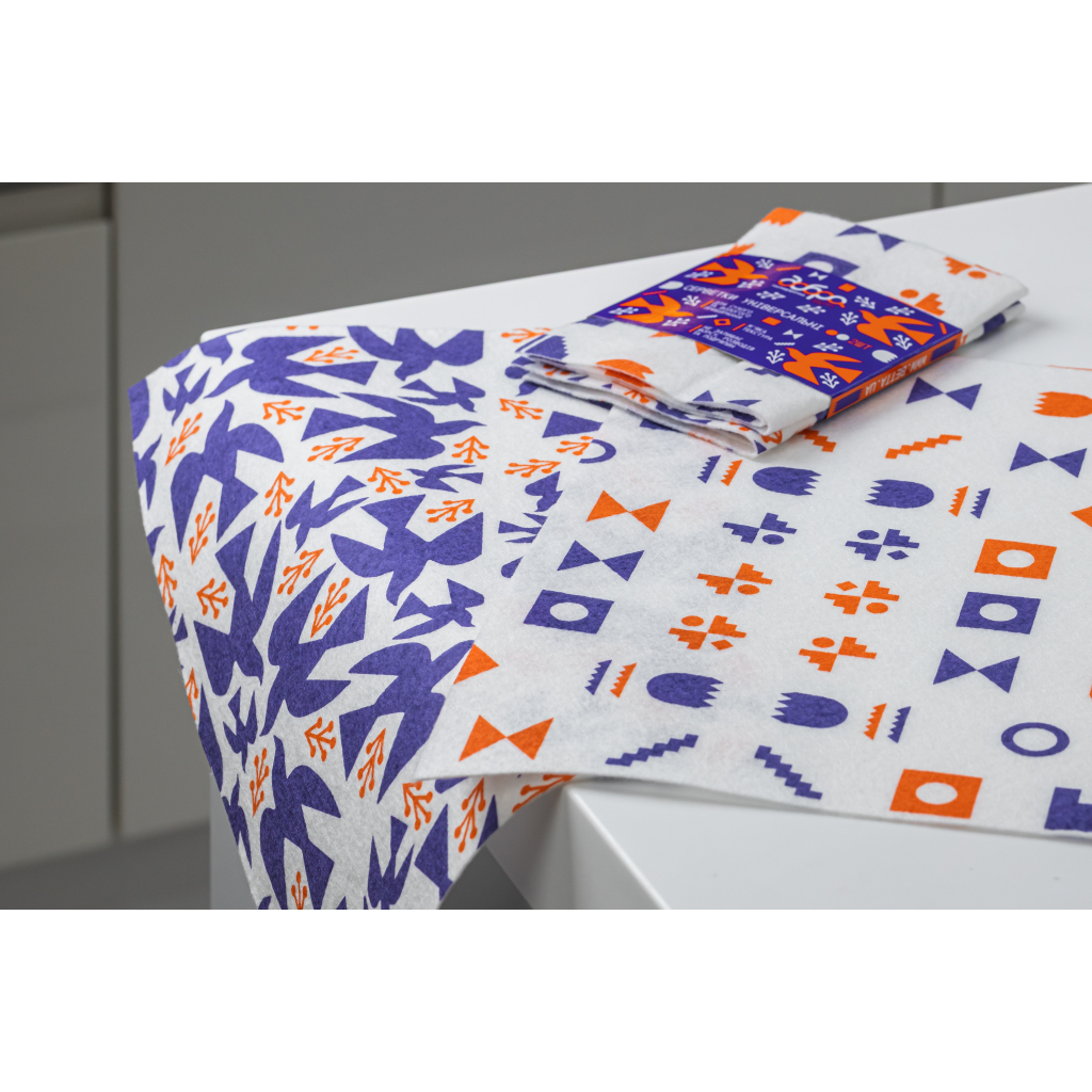 Серветки для прибирання Добра Господарочка Колекція Вибійка Універсальні Білі з принтом 2 шт. (4820086524032) - фото 4 Серветки для прибирання Добра Господарочка Колекція Вибійка Універсальні Білі з принтом 2 шт. (4820086524032) - фото 4