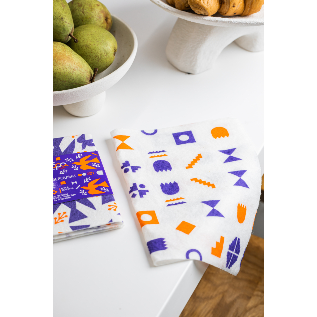 Серветки для прибирання Добра Господарочка Колекція Вибійка Універсальні Білі з принтом 2 шт. (4820086524032) - фото 5 Серветки для прибирання Добра Господарочка Колекція Вибійка Універсальні Білі з принтом 2 шт. (4820086524032) - фото 5