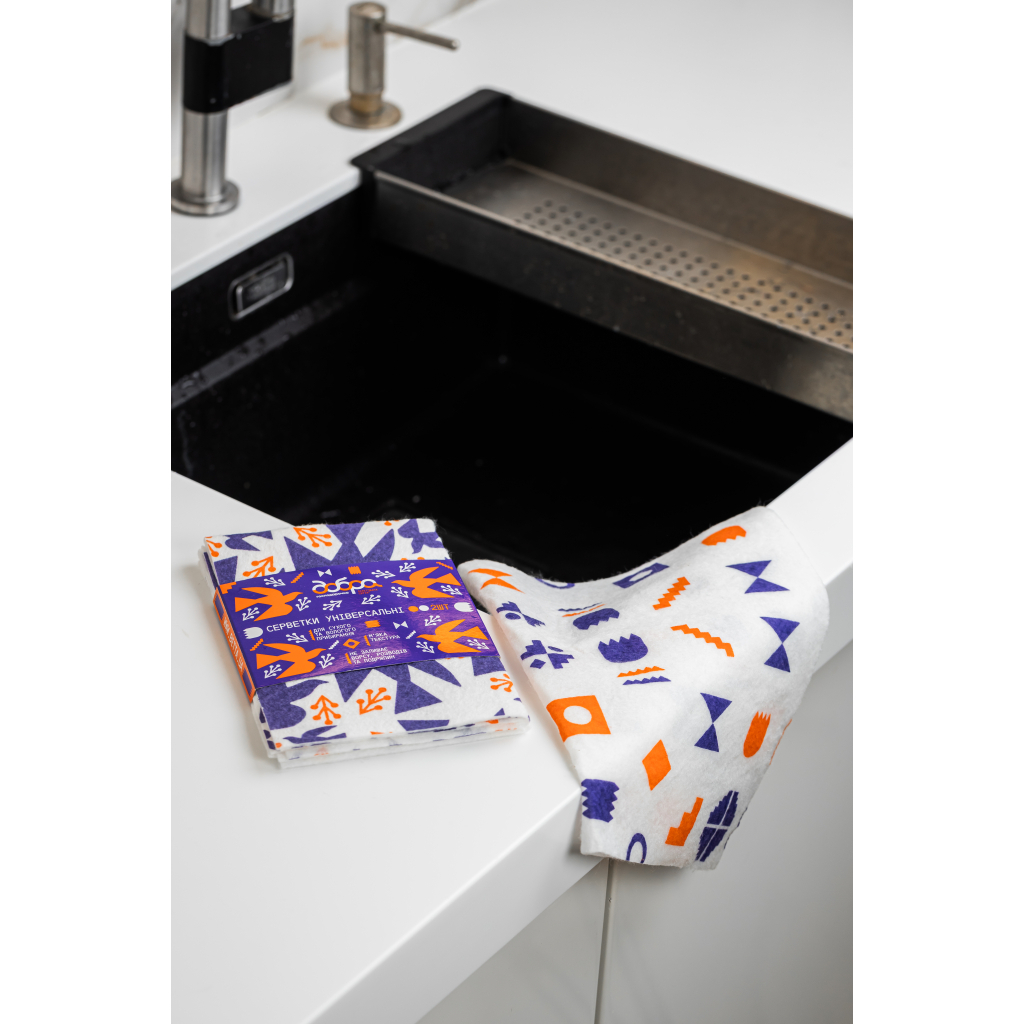 Серветки для прибирання Добра Господарочка Колекція Вибійка Універсальні Білі з принтом 2 шт. (4820086524032) - фото 6 Серветки для прибирання Добра Господарочка Колекція Вибійка Універсальні Білі з принтом 2 шт. (4820086524032) - фото 6