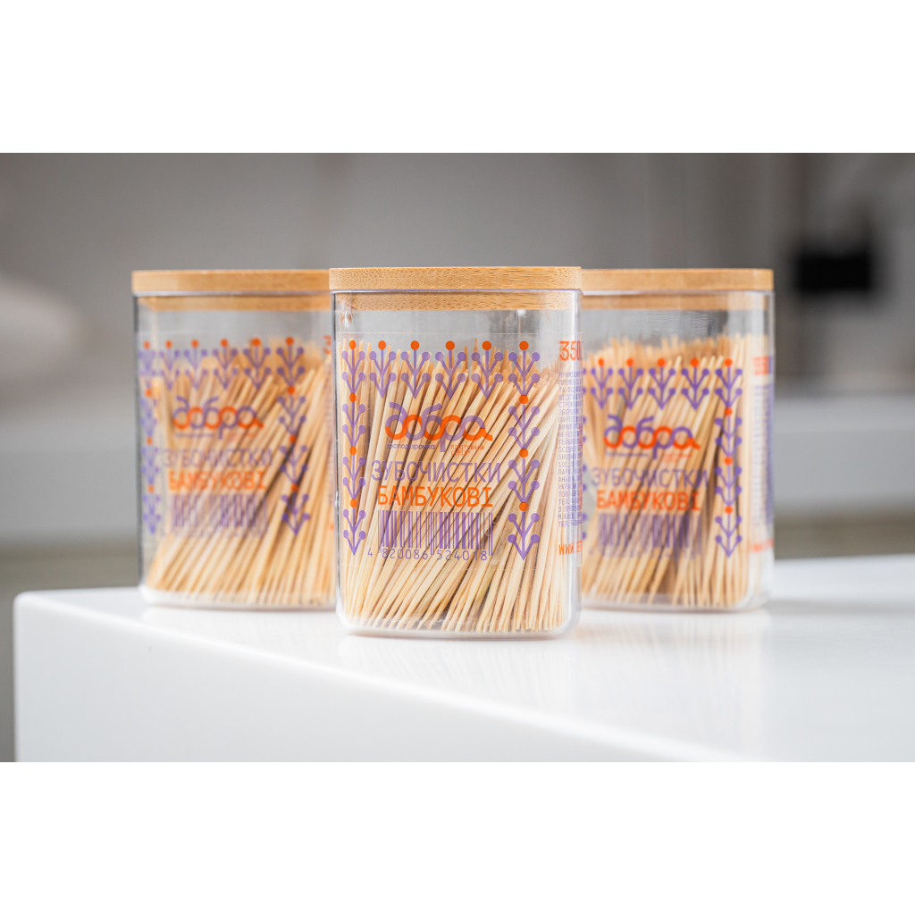Зубочистки Добра Господарочка Бамбукові Колекція Вибійка 350 шт. (4820086524018) - фото 3 Зубочистки Добра Господарочка Бамбукові Колекція Вибійка 350 шт. (4820086524018) - фото 3