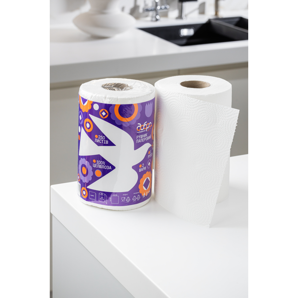 Паперові рушники Добра Господарочка Колекція Вибійка 2 шари 250 відривів 1 рулон (4820086524155) - фото 3 Паперові рушники Добра Господарочка Колекція Вибійка 2 шари 250 відривів 1 рулон (4820086524155) - фото 3