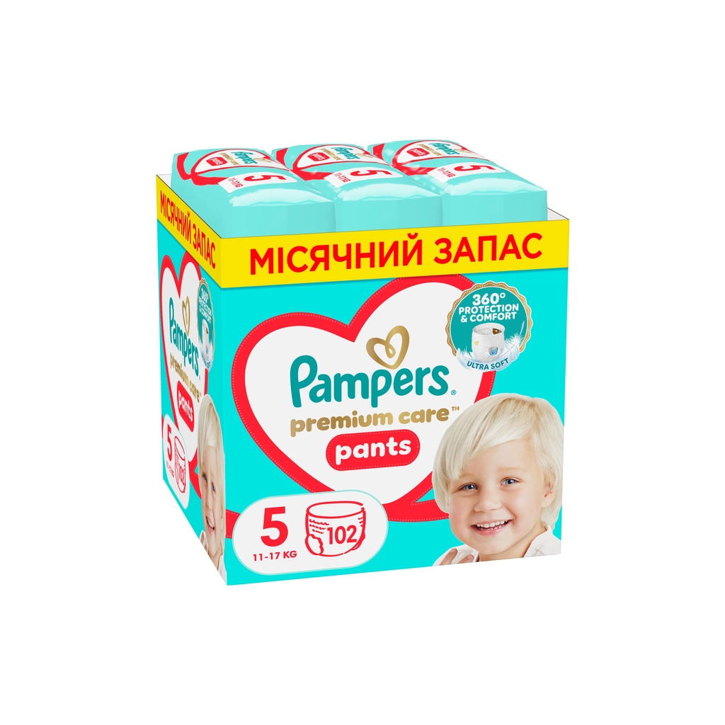 Підгузки Pampers Premium Care Pants Junior Розмір 5 (12-17 кг) 102 шт (8700216829380) Підгузки Pampers Premium Care Pants Junior Розмір 5 (12-17 кг) 102 шт (8700216829380)