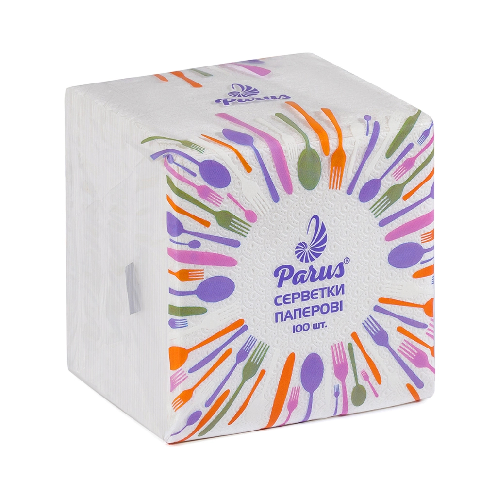 Серветки столові Parus 1 шар 100 шт. (4820044170073) - фото 1 Серветки столові Parus 1 шар 100 шт. (4820044170073) - фото 1