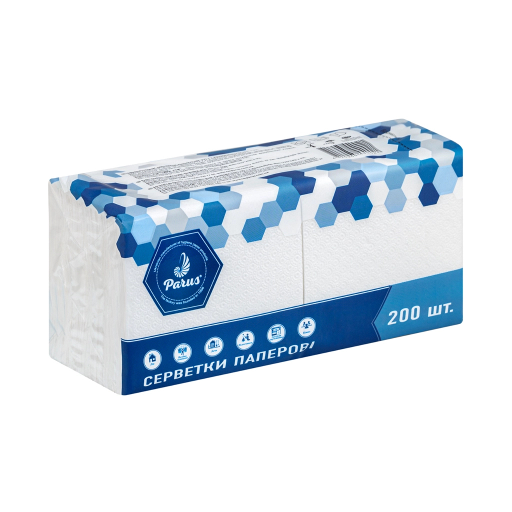 Серветки столові Parus 1 шар 200 шт. (4820205440021) - фото 1 Серветки столові Parus 1 шар 200 шт. (4820205440021) - фото 1
