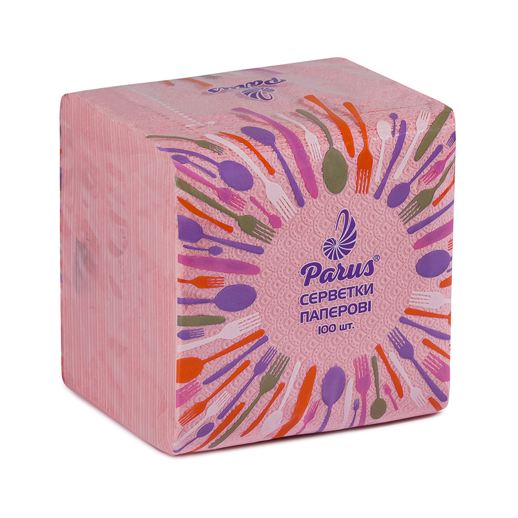 Серветки столові Parus 1 шар Рожеві 100 шт. (4820044170271) - фото 1 Серветки столові Parus 1 шар Рожеві 100 шт. (4820044170271) - фото 1