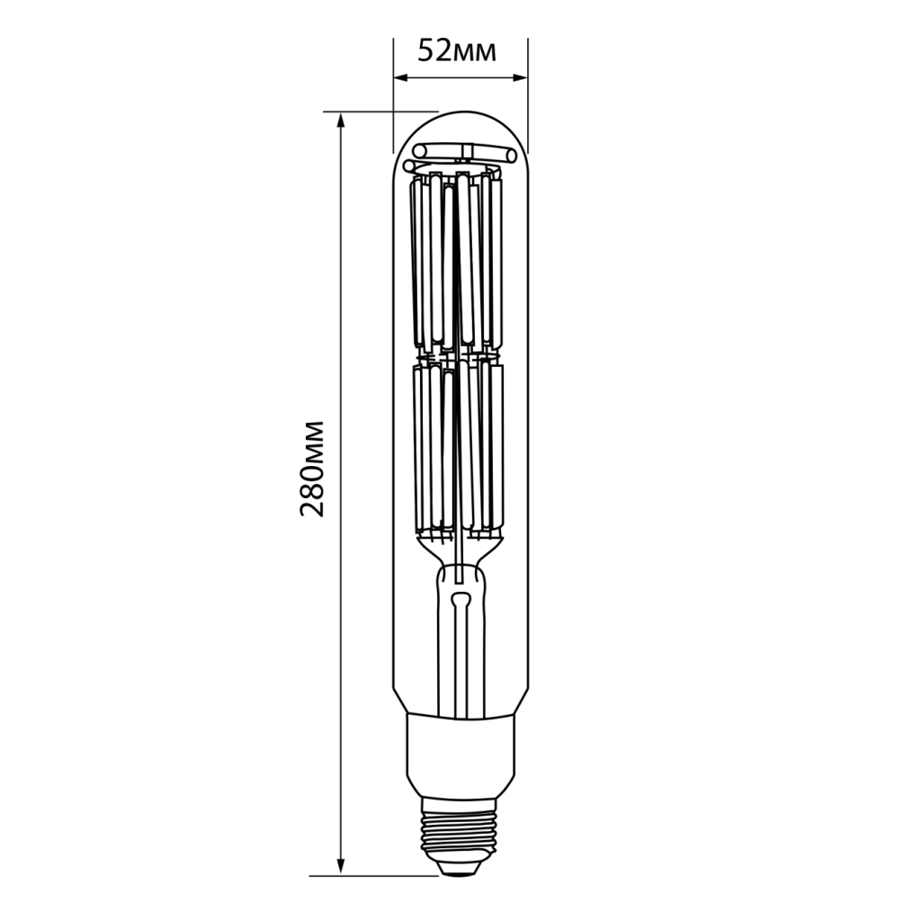 Лампочка Videx LED Filament T52F 50W E27 5000K (VL-T52F-50275) - фото 2 Лампочка Videx LED Filament T52F 50W E27 5000K (VL-T52F-50275) - фото 2