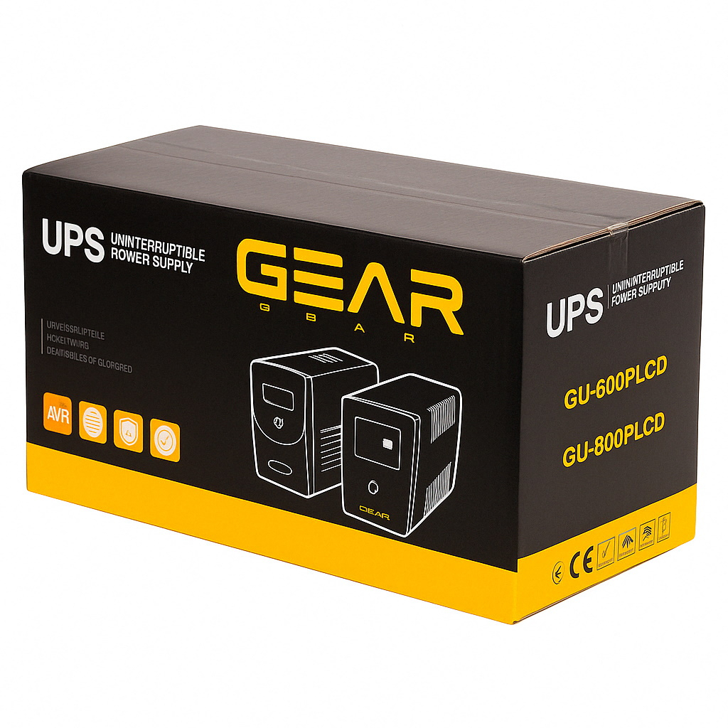 Пристрій безперебійного живлення GEAR GU-600PLCD - фото 3 Пристрій безперебійного живлення GEAR GU-600PLCD - фото 3