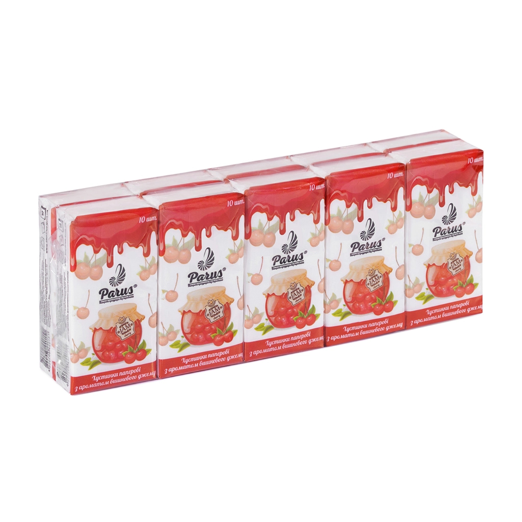 Серветки косметичні Parus Вишня 2 шари 10 шт. х 10 пачок (4820205440151) - фото 1 Серветки косметичні Parus Вишня 2 шари 10 шт. х 10 пачок (4820205440151) - фото 1