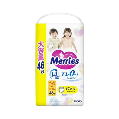 Підгузки Merries розмір XL (12-22 кг) трусики 46 шт (4901301442963) - фото 1