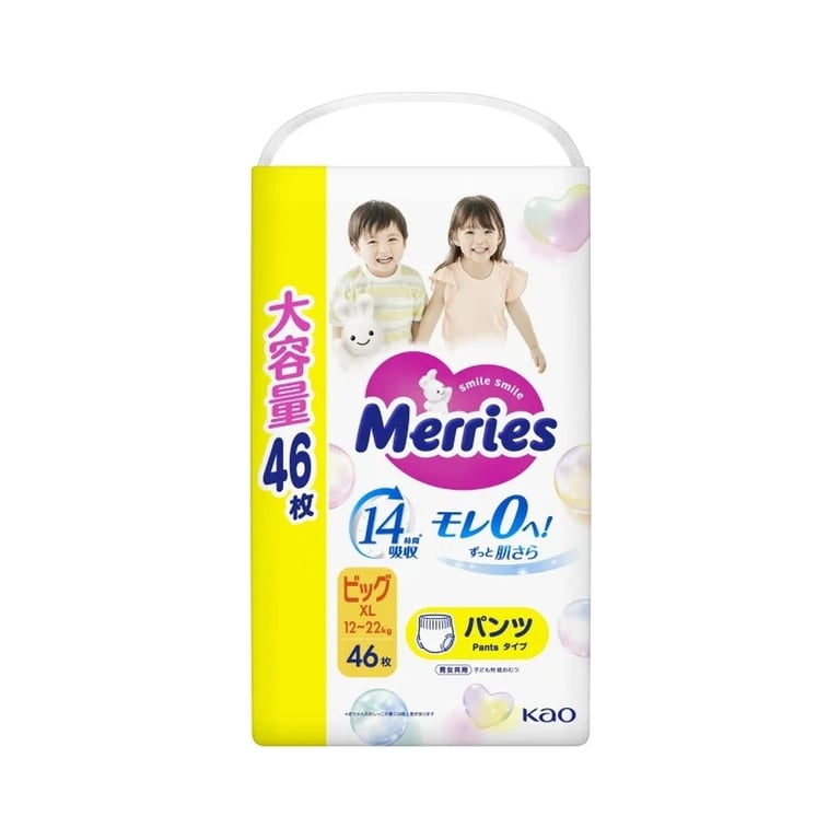 Підгузки Merries розмір XL (12-22 кг) трусики 46 шт (4901301442963) - фото 1
