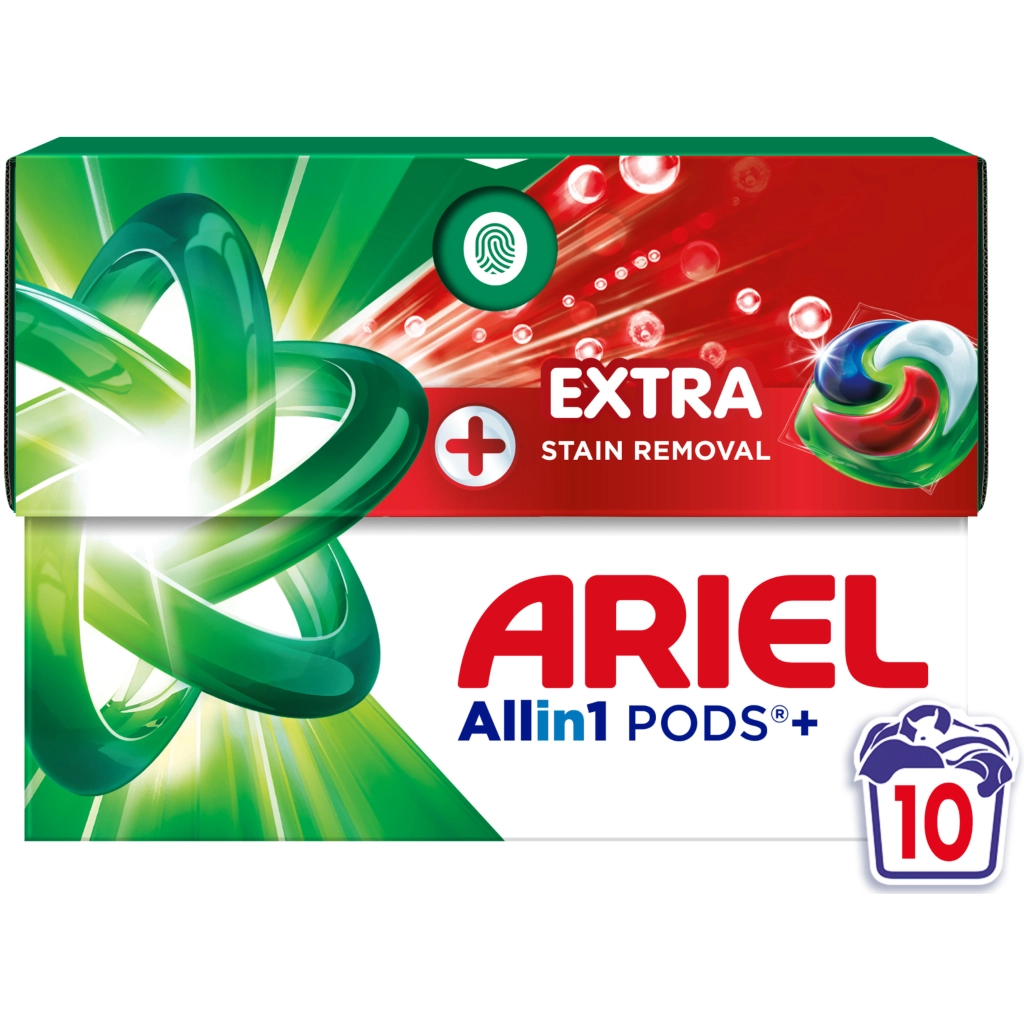 Капсули для прання Ariel Pods+ All-in-1 Extra Stain Removal Екстрасила виведення плям 10 шт. (8700216764704) - фото 1