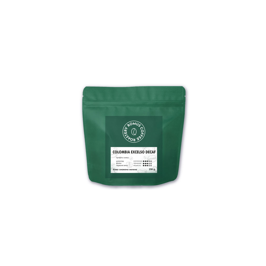 Кава Romus Roastery Colombia Excelso Decaf мелена без кофеїну 250 г (883987)