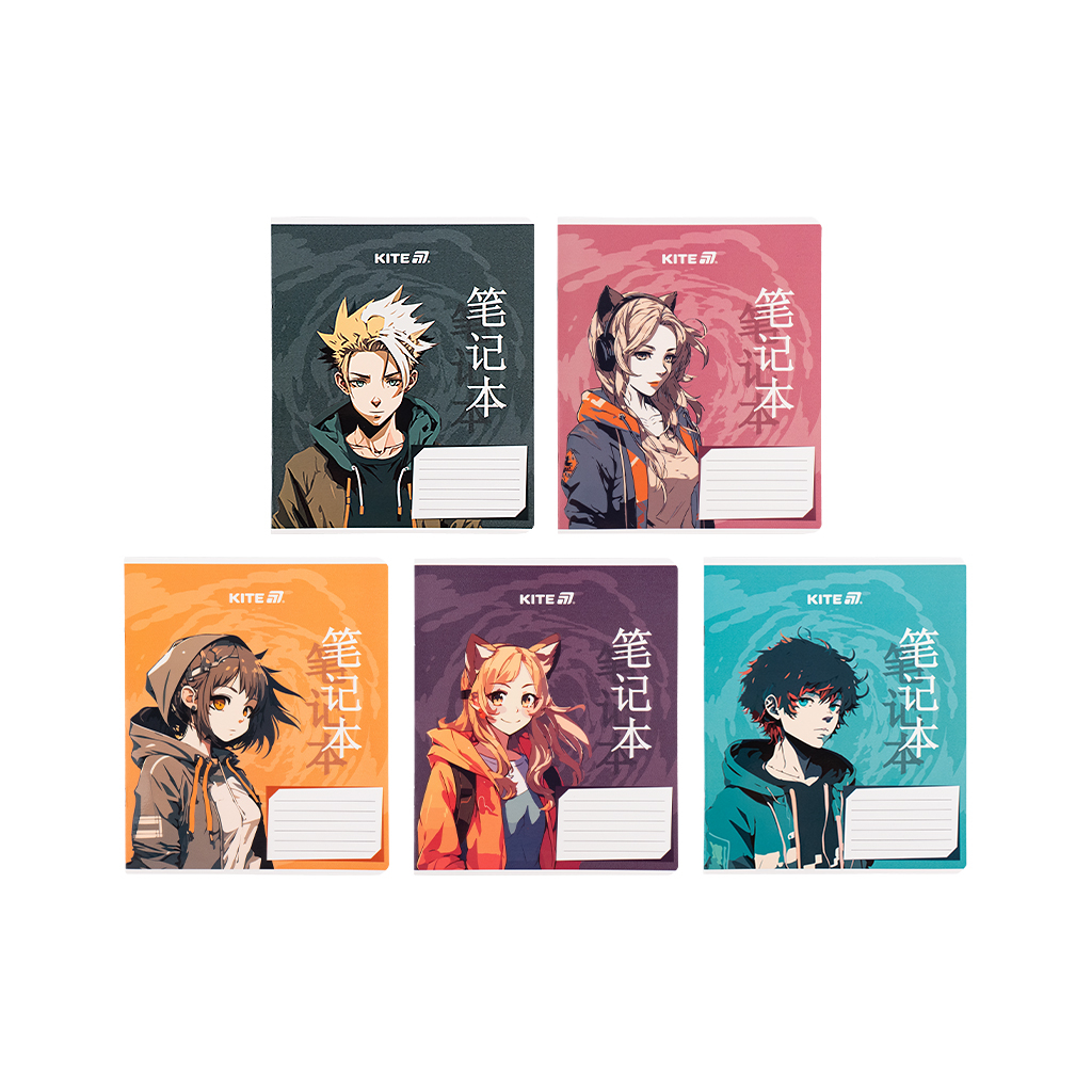 Зошит Kite Anime, 18 аркушів, клітинка (K25-236-1) Зошит Kite Anime, 18 аркушів, клітинка (K25-236-1)