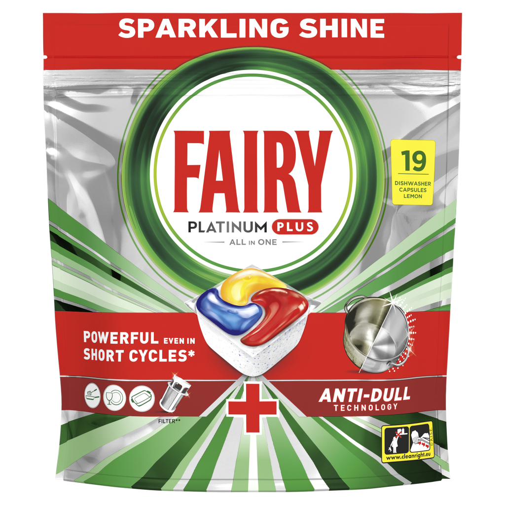 Таблетки для посудомийних машин Fairy Platinum Plus All in One Lemon 19 шт. (8700216236669) - фото 1 Таблетки для посудомийних машин Fairy Platinum Plus All in One Lemon 19 шт. (8700216236669) - фото 1