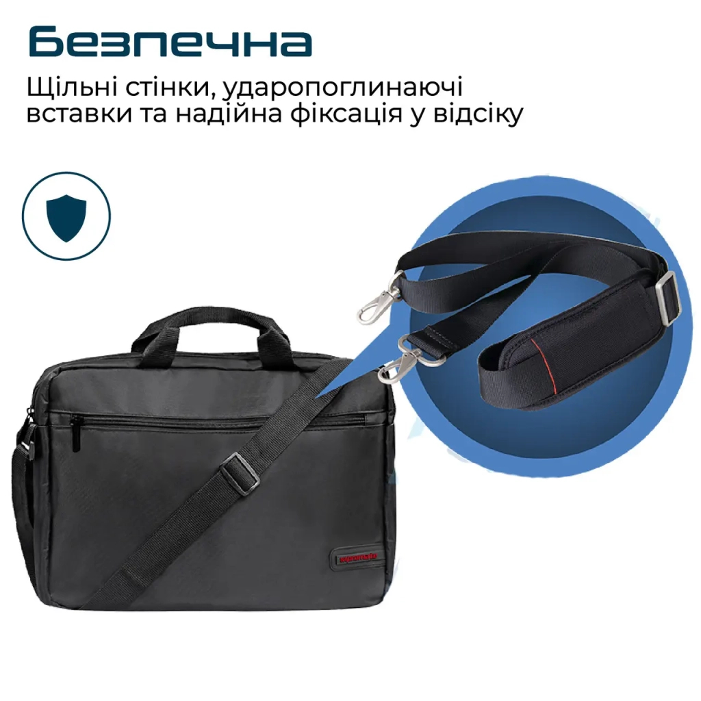 Сумка для ноутбука Promate 15.6" Gear-MB black (gear-mb.black) - фото 3 Сумка для ноутбука Promate 15.6" Gear-MB black (gear-mb.black) - фото 3