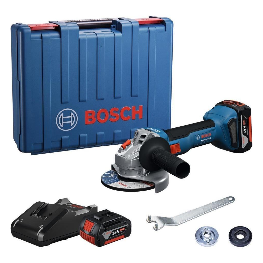 Шліфувальна машина Bosch GWS 18V-8 125мм, 18В, 2x4Ah, 0-11000об/хв, 1.7кг, кейс (0.601.9N9.020) - фото 1 Шліфувальна машина Bosch GWS 18V-8 125мм, 18В, 2x4Ah, 0-11000об/хв, 1.7кг, кейс (0.601.9N9.020) - фото 1