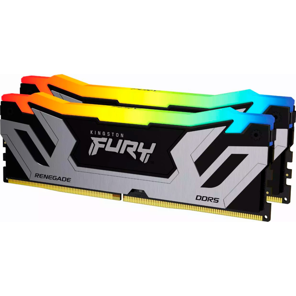Модуль пам'яті для комп'ютера DDR5 48GB 8400 MHz Renegade RGB Silver XMP Kingston Fury (ex.HyperX) (KF584CU40RSAK2-48) - фото 1