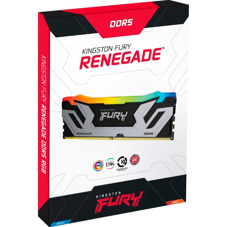 Модуль пам'яті для комп'ютера DDR5 48GB 8400 MHz Renegade RGB Silver XMP Kingston Fury (ex.HyperX) (KF584CU40RSAK2-48) - фото 3