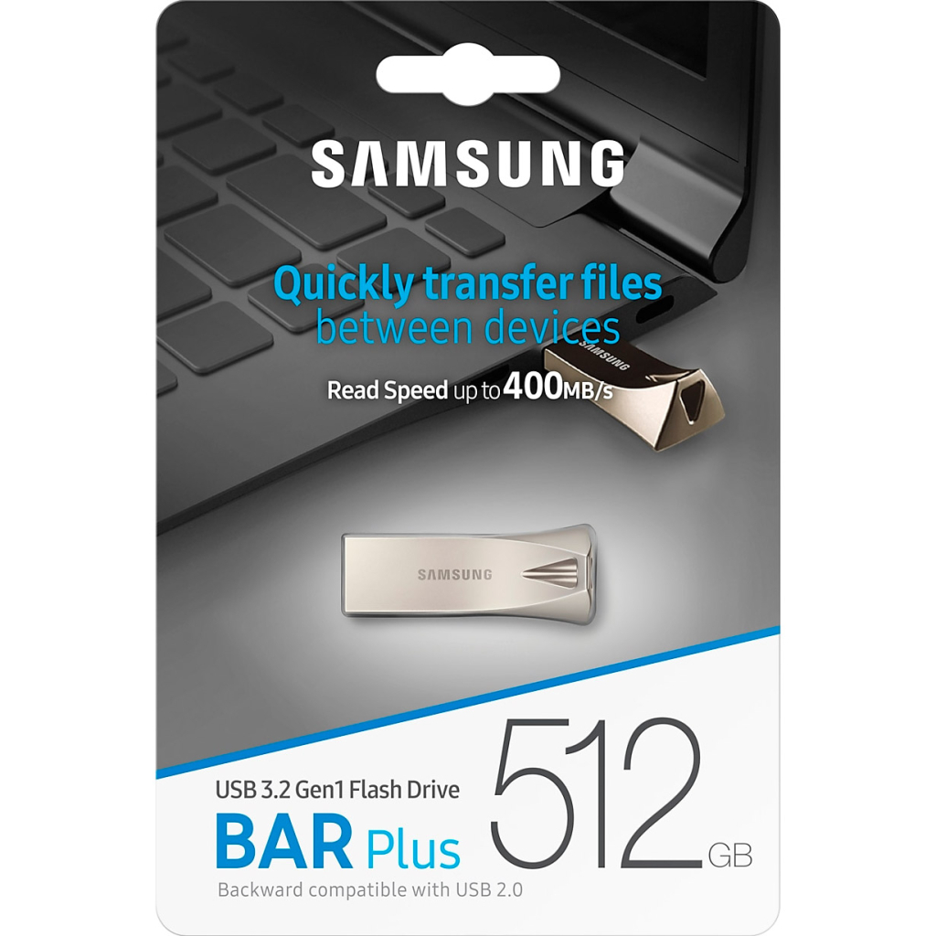 USB флеш накопичувач Samsung 512GB Bar Plus Champagne Silver USB 3.2 (MUF-512BE3/APC) - фото 7 USB флеш накопичувач Samsung 512GB Bar Plus Champagne Silver USB 3.2 (MUF-512BE3/APC) - фото 7